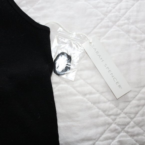 NWT Sleeveless Black Silk Top with Shoulder Detail - Picture 7 of 12